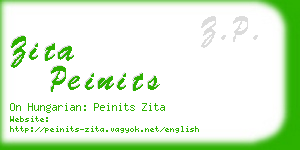 zita peinits business card